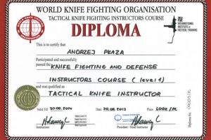 Andrzej Płaza - dyplom Tactical Knife Instructor